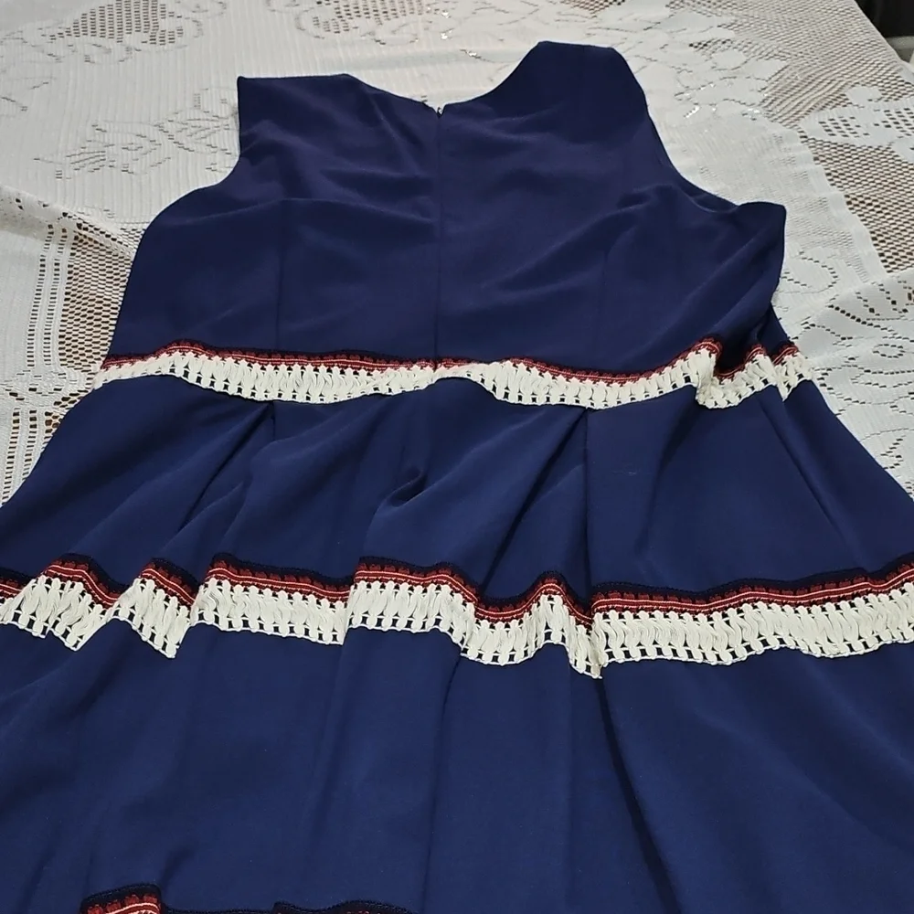 JustFab Navy Blue And Maroon Sleeveless Dress - Picture 10 of 11